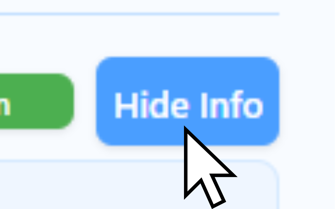 Hide info button highlighted